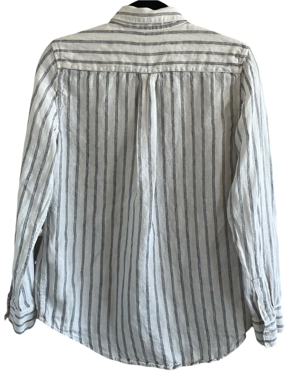 Quince 100% Linen Button Up Shirt Long Sleeve Cream Black Quiet Luxury Small - Picture 2 of 9